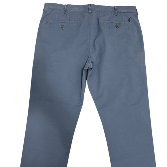Polo Ralph Lauren Chino Pants Mens 38x30 Stretch Straight Fit Flat Front Blue - Picture 9 of 9